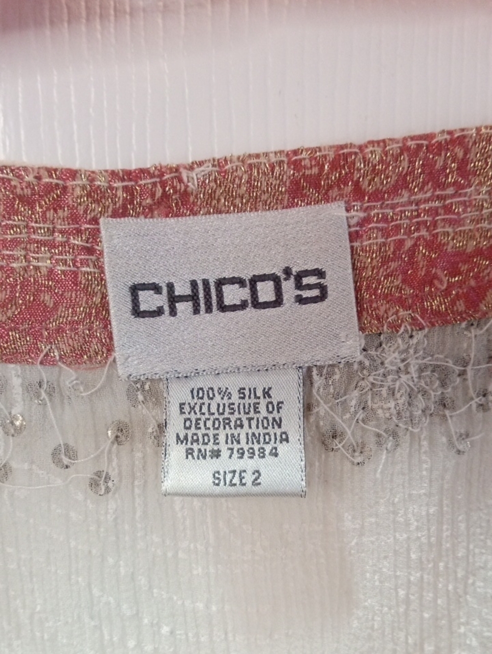 CHICO' EMBELLISHED SILK TUNIC - Picture 4 of 11